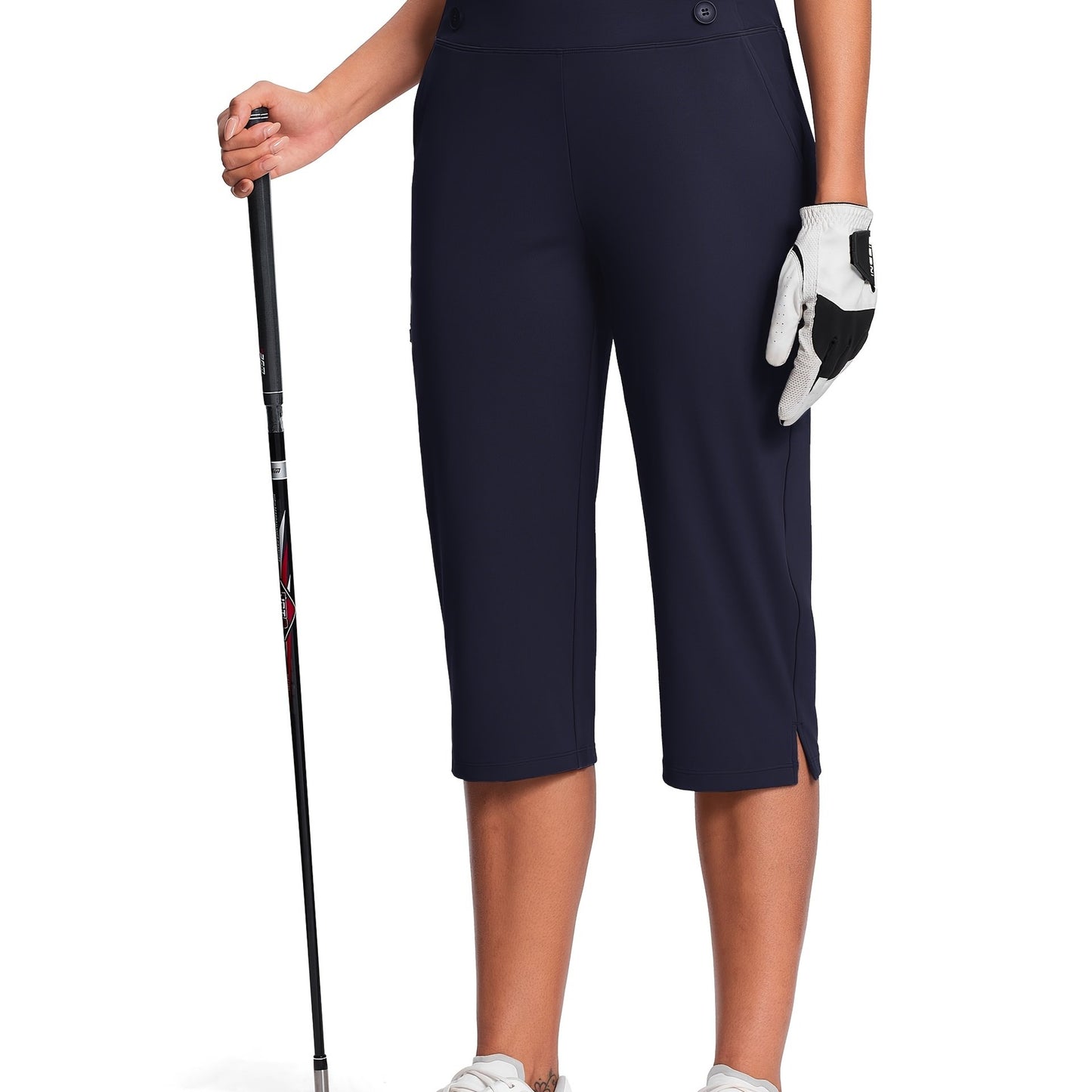 Women's High Waist Capri Pants for Work and Casual Wear