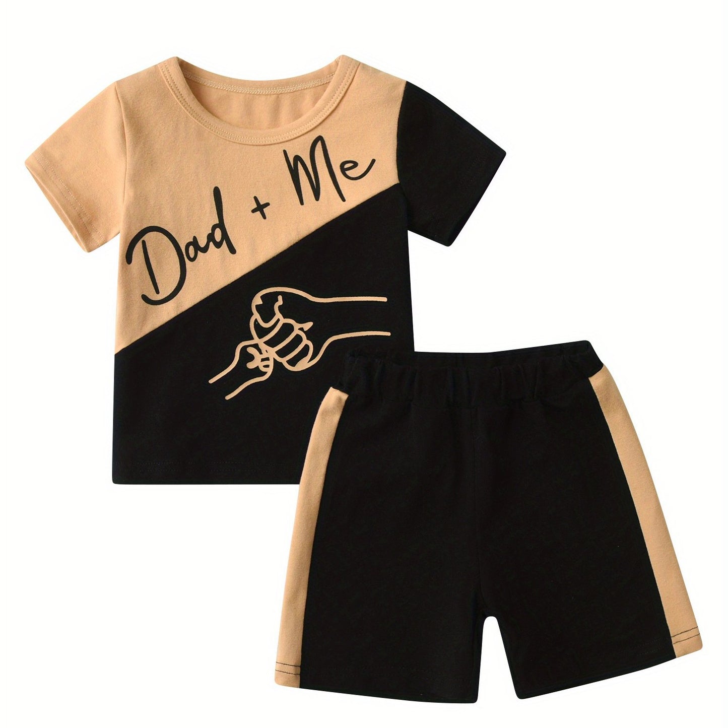 Summer Toddler Baby Boy Clothes Set Dad and Me Short Sleeve T Shirt and Shorts Outfit for Outdoor Activities