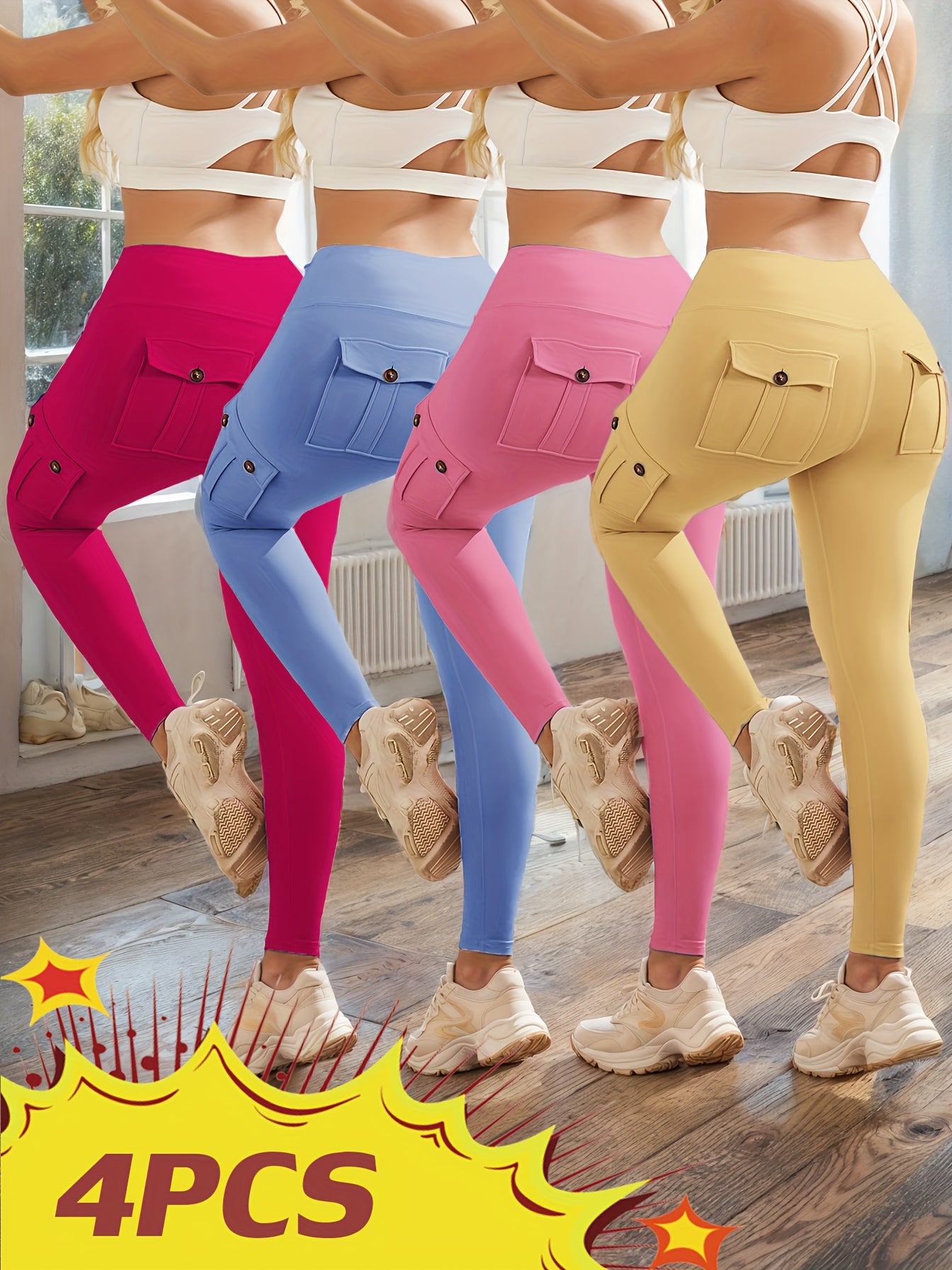 High Waist Yoga Leggings with Pockets for Workout and Running