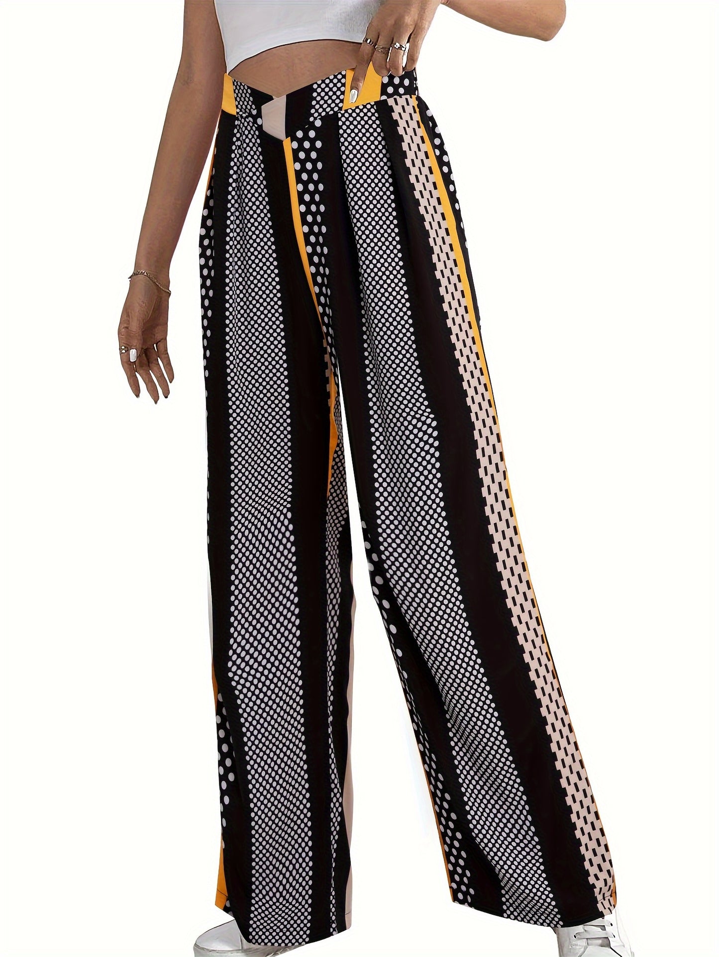 Women High Waisted Wide Leg Palazzo Pants with Pockets