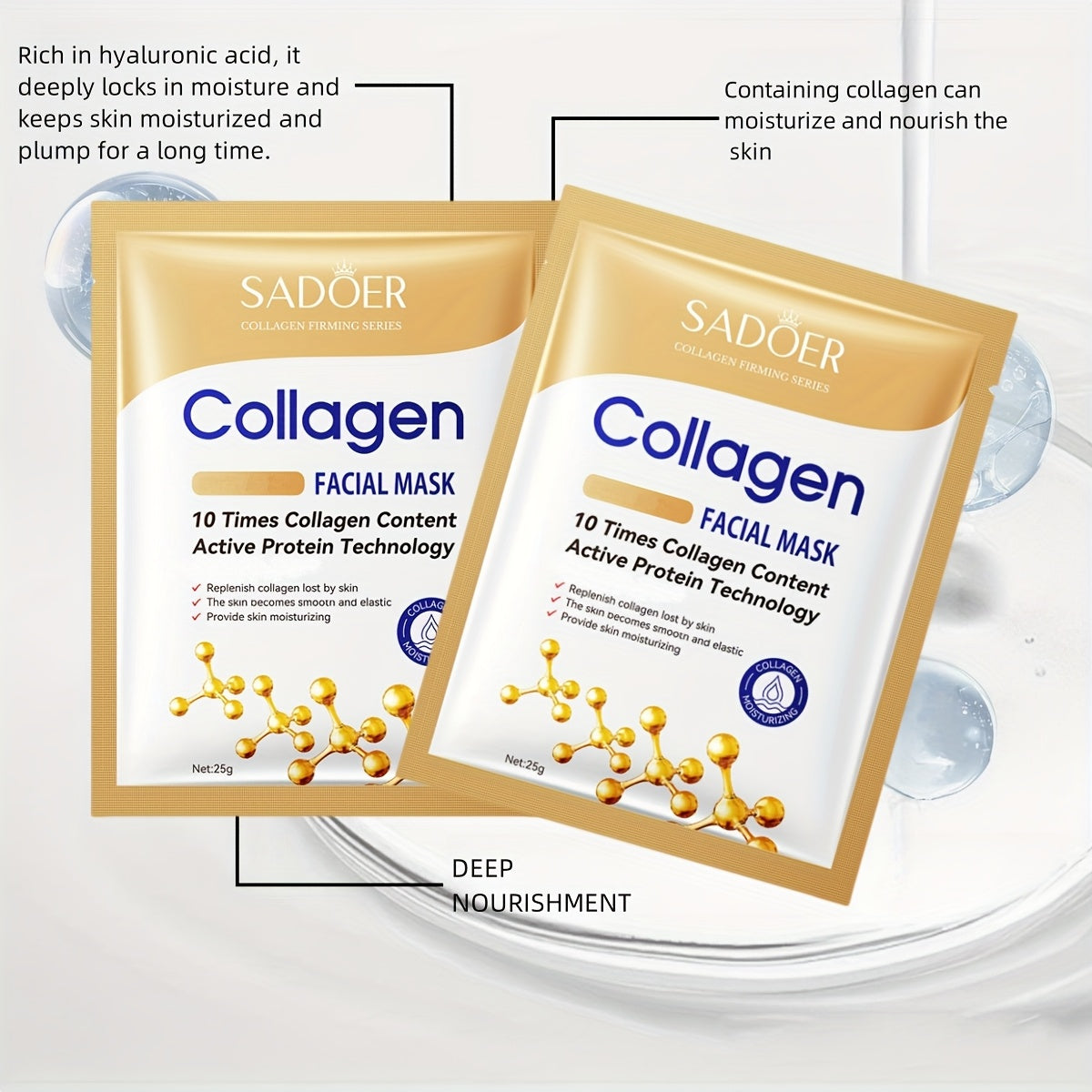 Collagen Facial Masks for Deep Moisturizing and Skin Firming