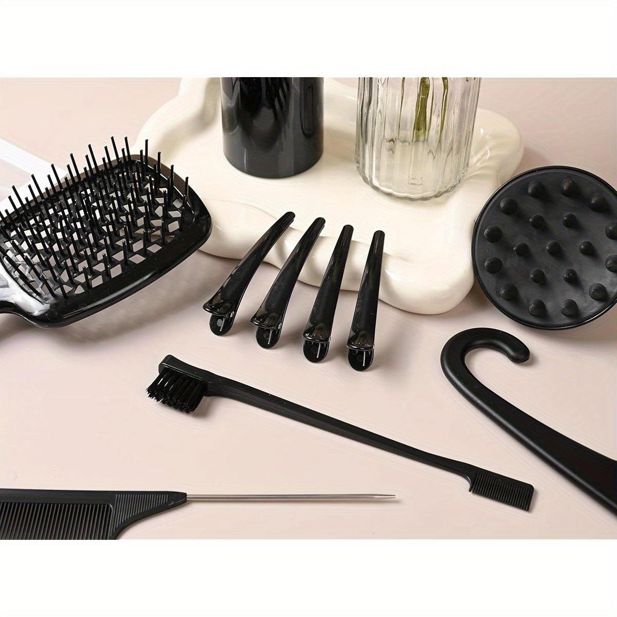 Hair Brush Set with Detangling Tools and Scalp Massager