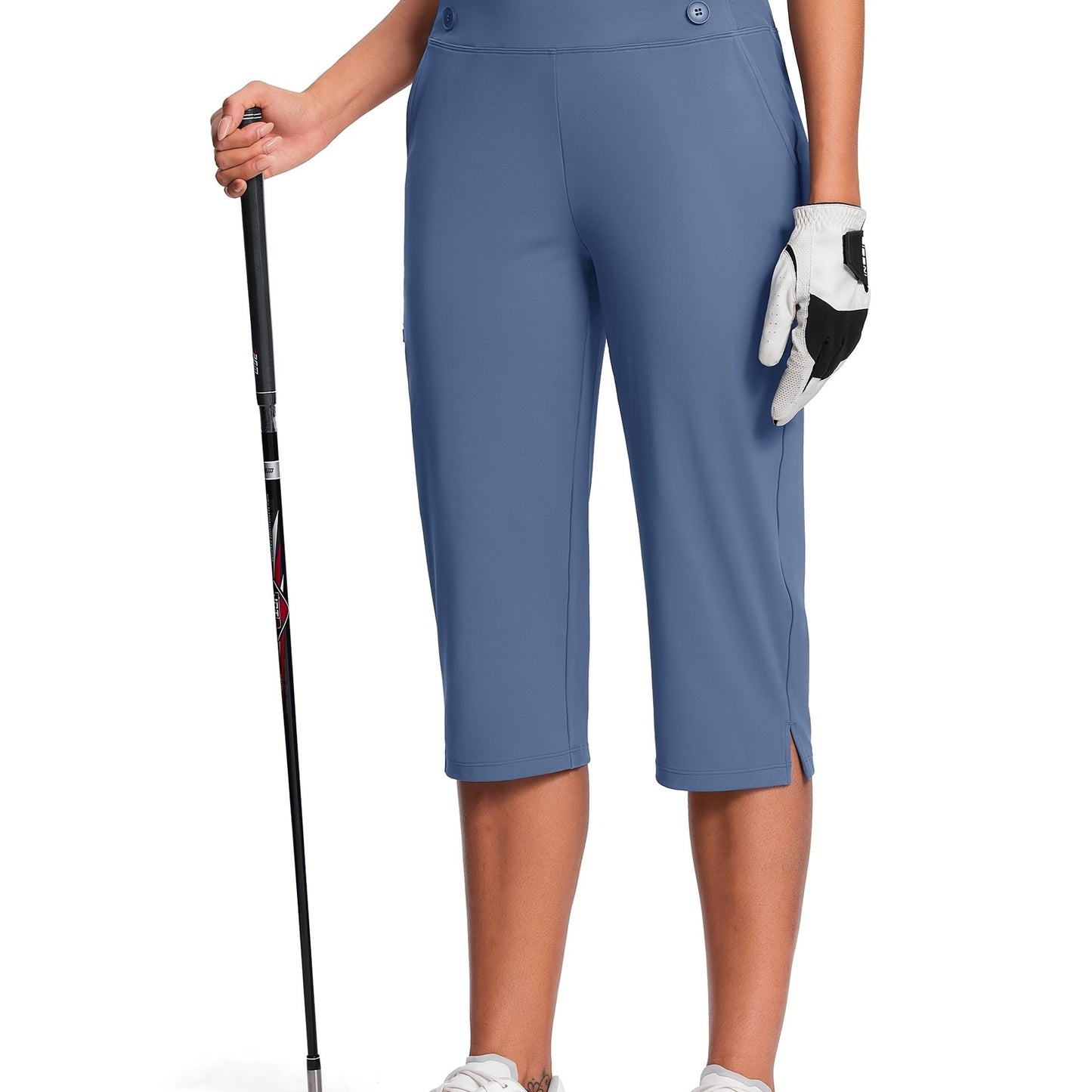 Women's High Waist Capri Pants for Work and Casual Wear