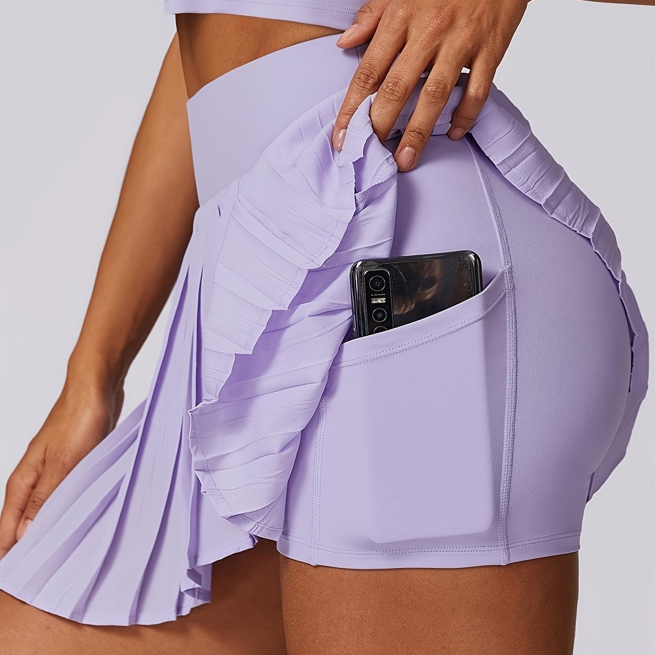 Women's Quick-Dry Pleated Sports Skirt with Pockets for Fitness