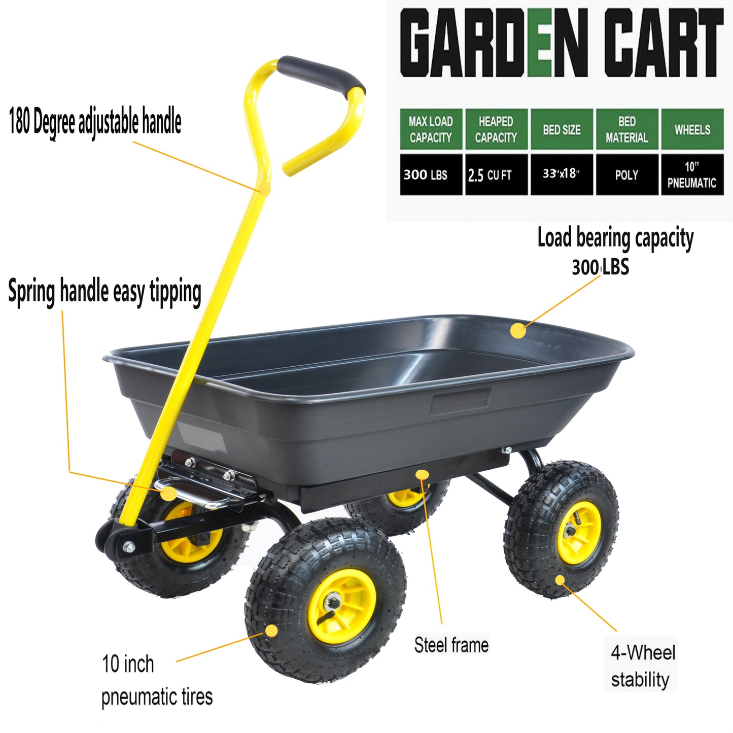 Heavy Duty Garden Cart for Easy Outdoor Gardening Tasks