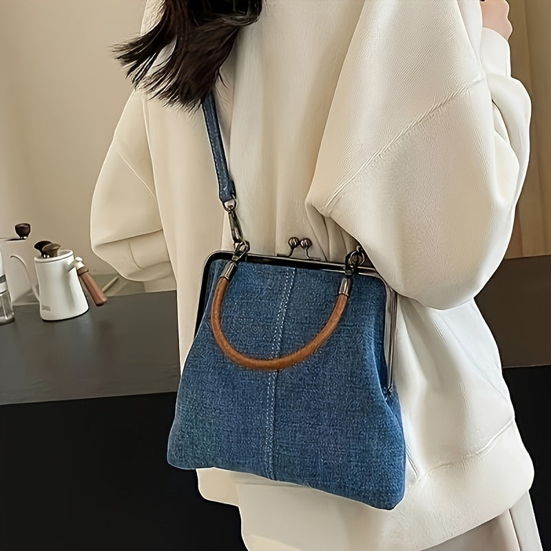 Fashionable Women's Crossbody Handbag with Twist Lock and Tassel