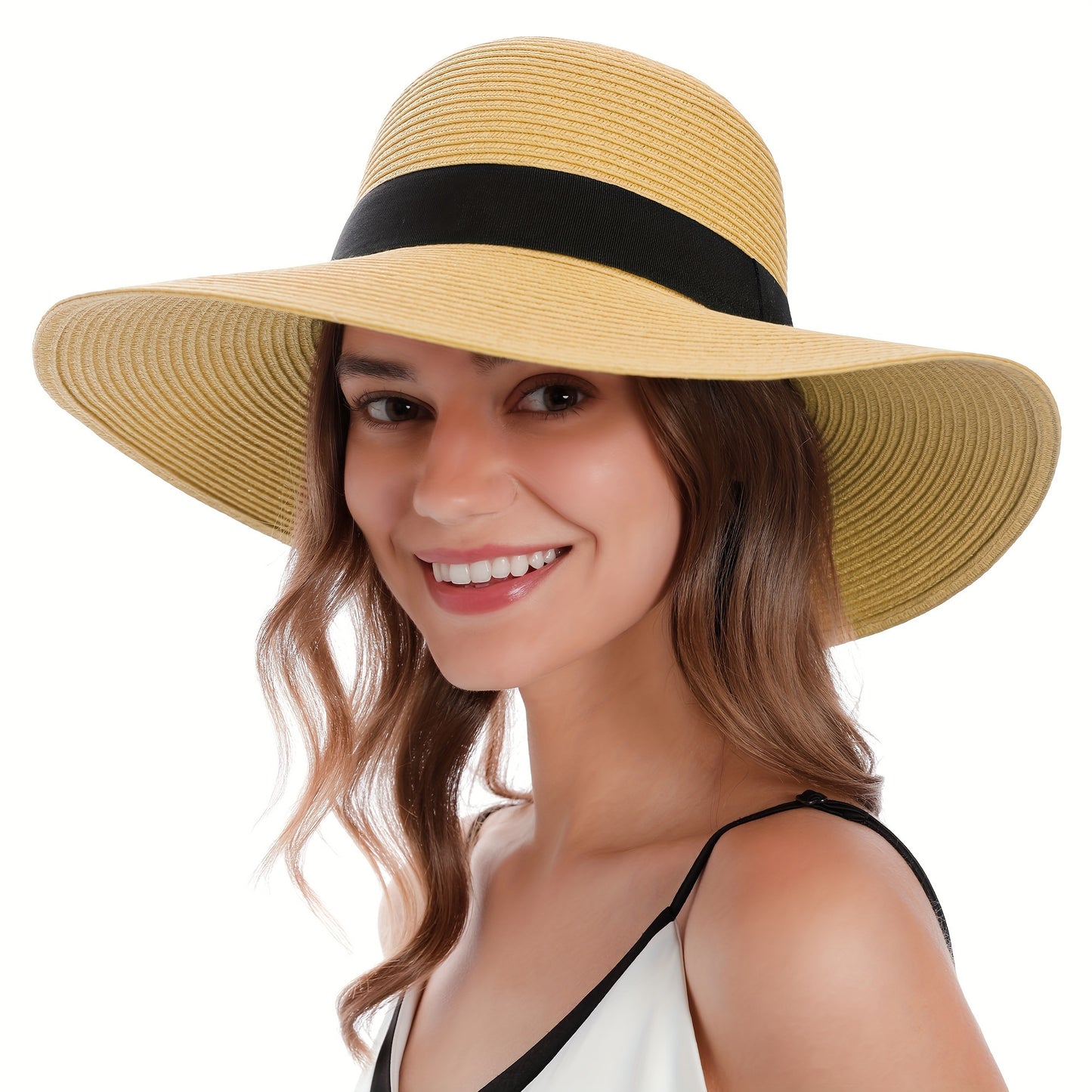 Womens Wide Brim Sun Hat With UV Protection for Beach