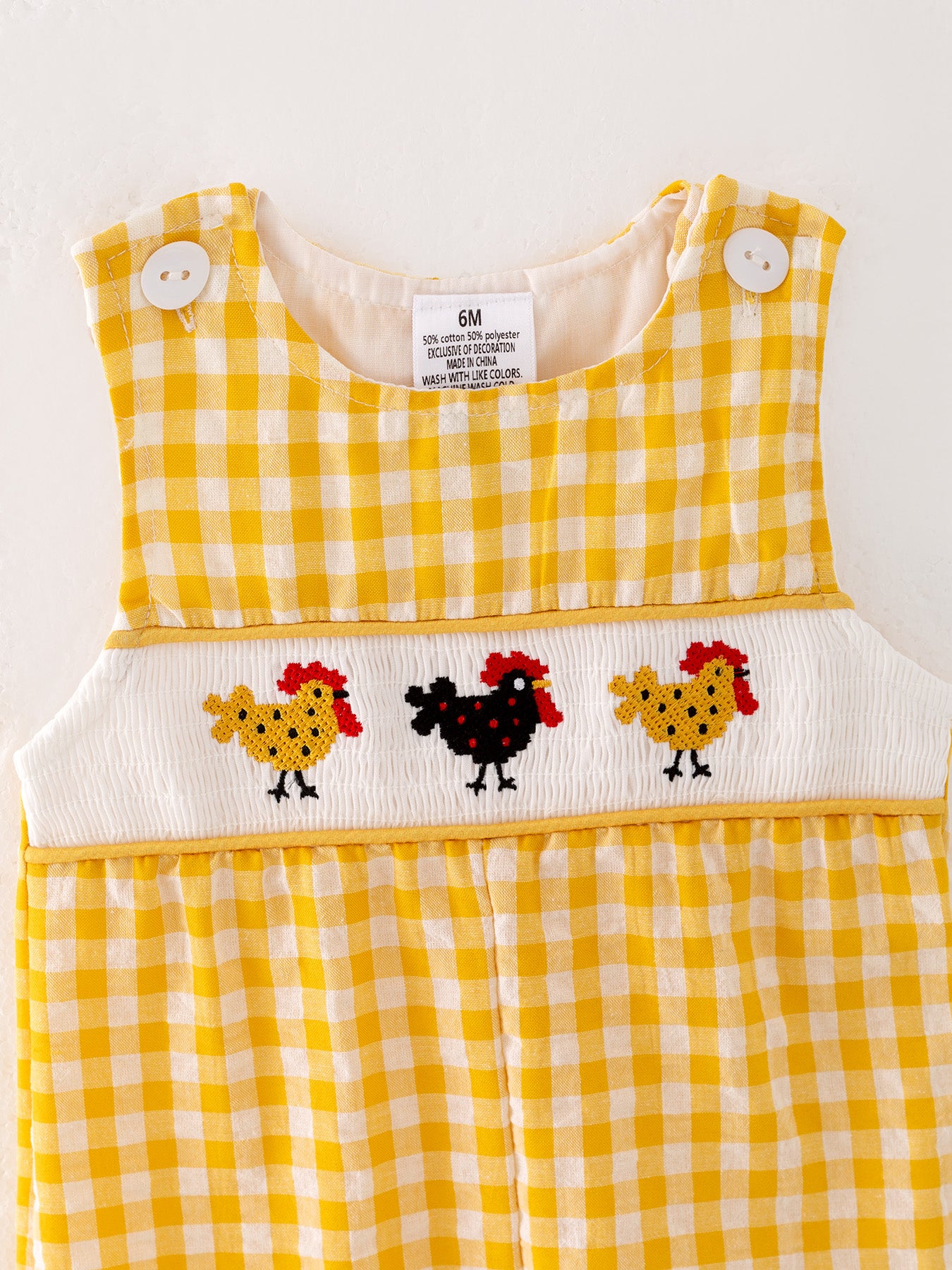 Baby Boy Fall Cotton Smocked Farm Chicken Embroidered Sleeveless Romper Casual Cute Crawling Outfit