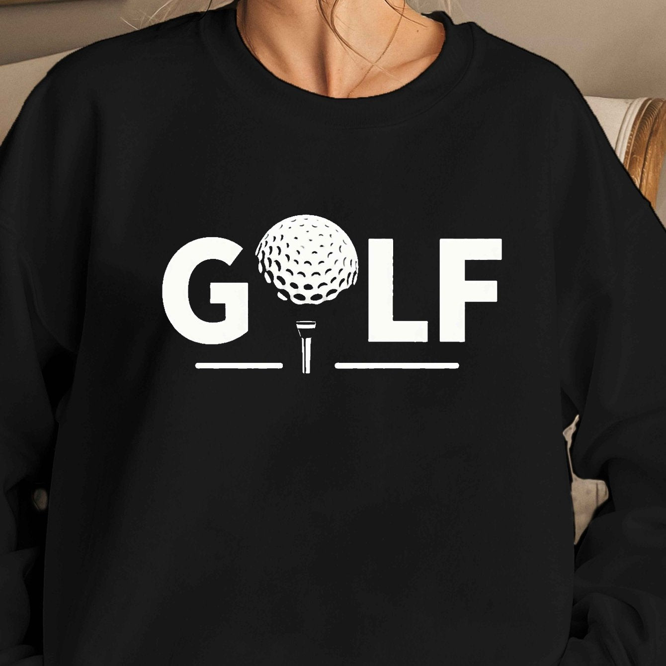 Women's Cozy Golf Sweatshirt with Stylish Golf Print Design