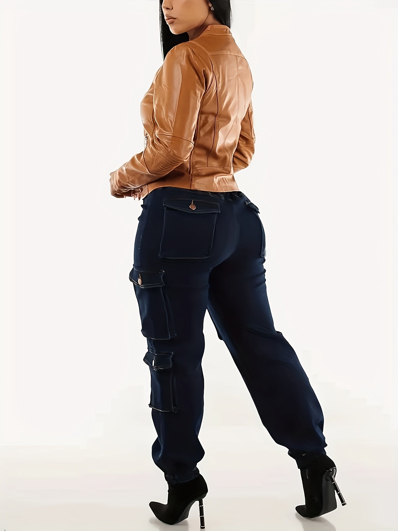 Ladies Retro Fringed Jeans with Curved Edge and Flared Style