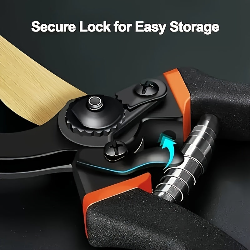 Heavy Duty Manual Pruning Shears with Ultra Sharp Steel Blades and Ergonomic Non Slip Handles Professional Garden Clippers for Roses Trees Shrubs Hedges Multi Purpose Manual Garden Shears for Right Handed Gardeners