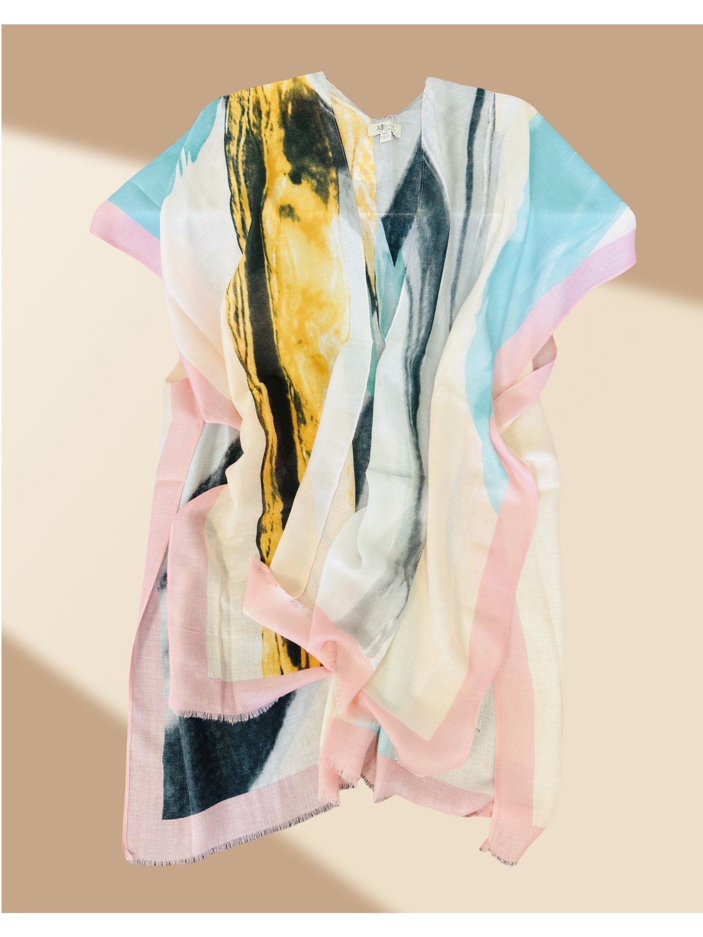 Romantic Abstract Watercolor Print Kimono for Versatile Styling