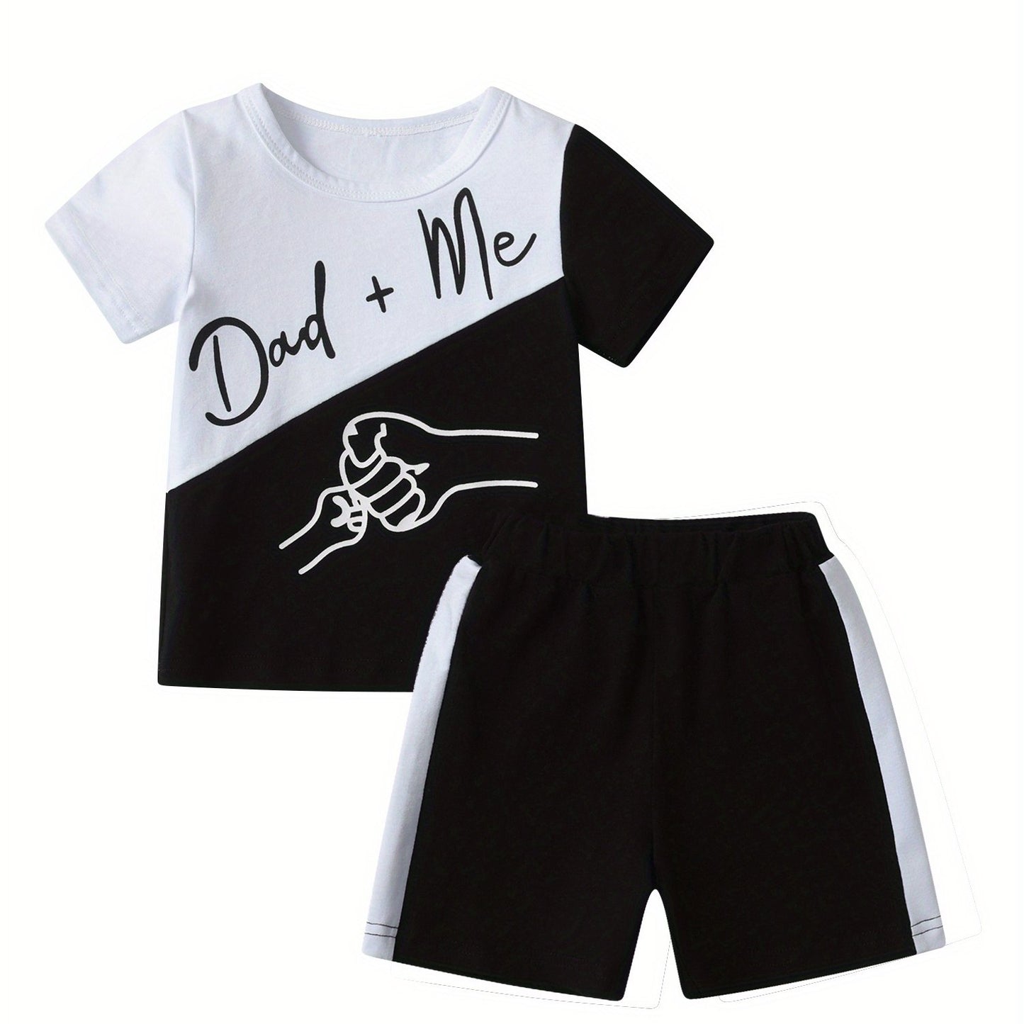 Summer Toddler Baby Boy Clothes Set Dad and Me Short Sleeve T Shirt and Shorts Outfit for Outdoor Activities