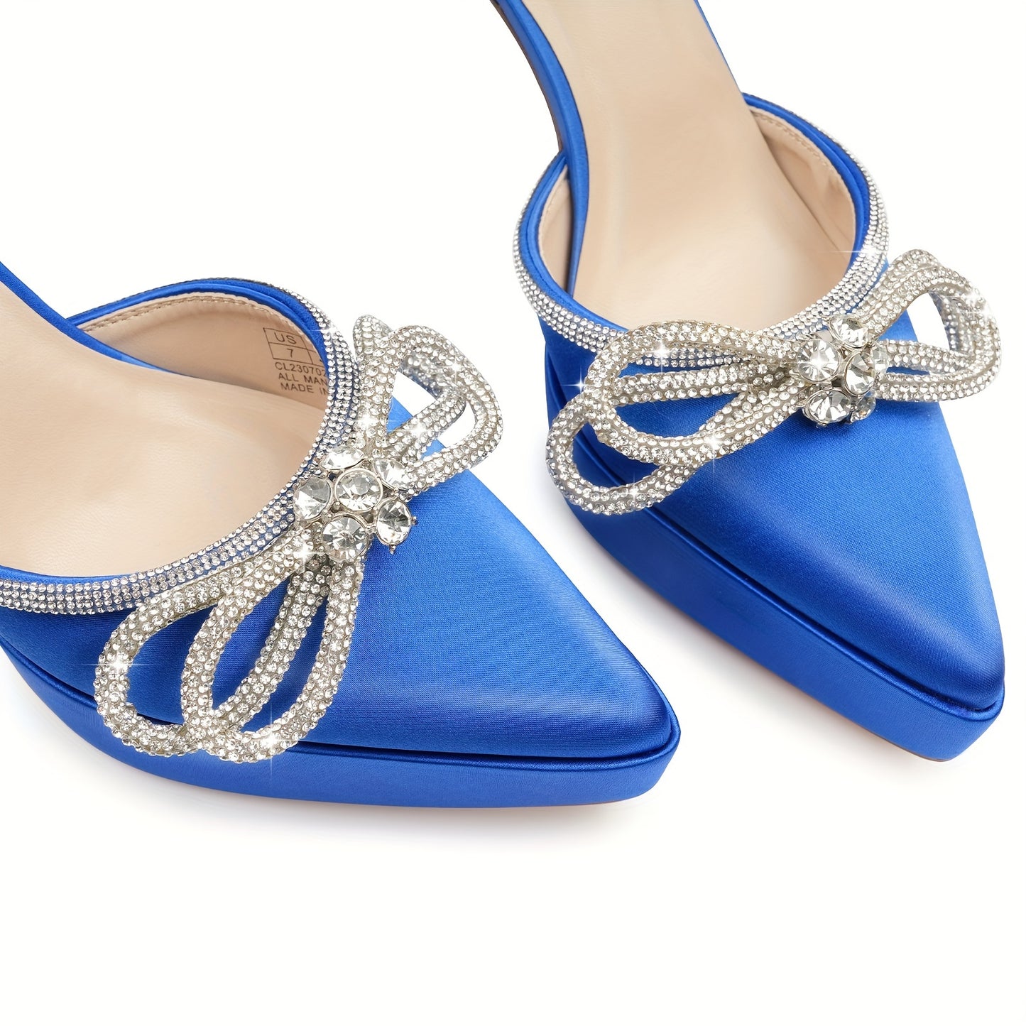 Black Rhinestone Stiletto Sandals for Women 5 Inch High Heel Pointed Toe Platform Shoes with Bow Non Slip Rubber Sole Elegant for Party Prom and Valentine's Day Gifts