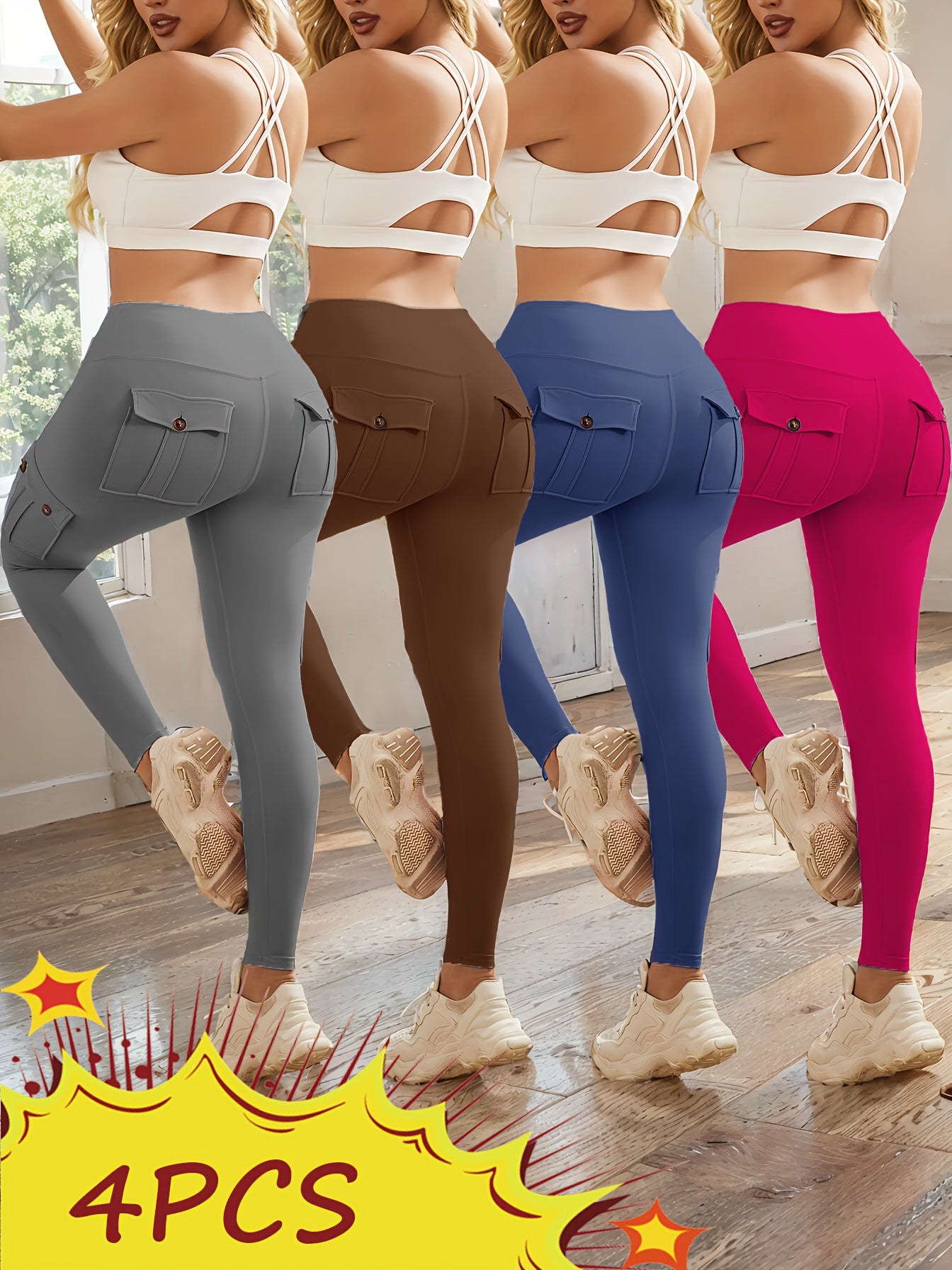 High Waist Yoga Leggings with Pockets for Workout and Running