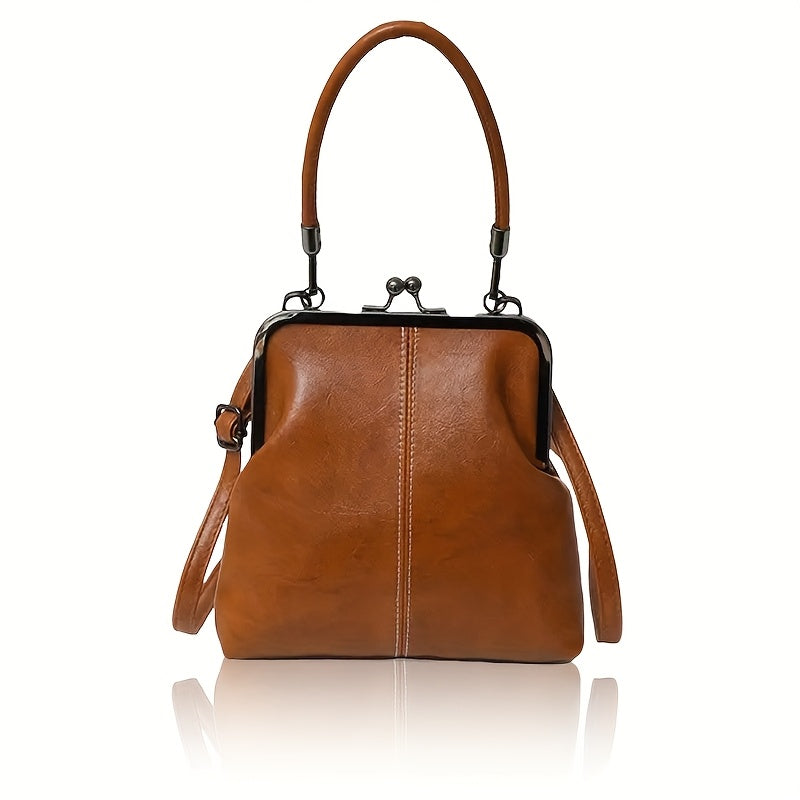 Fashionable Women's Crossbody Handbag with Twist Lock and Tassel