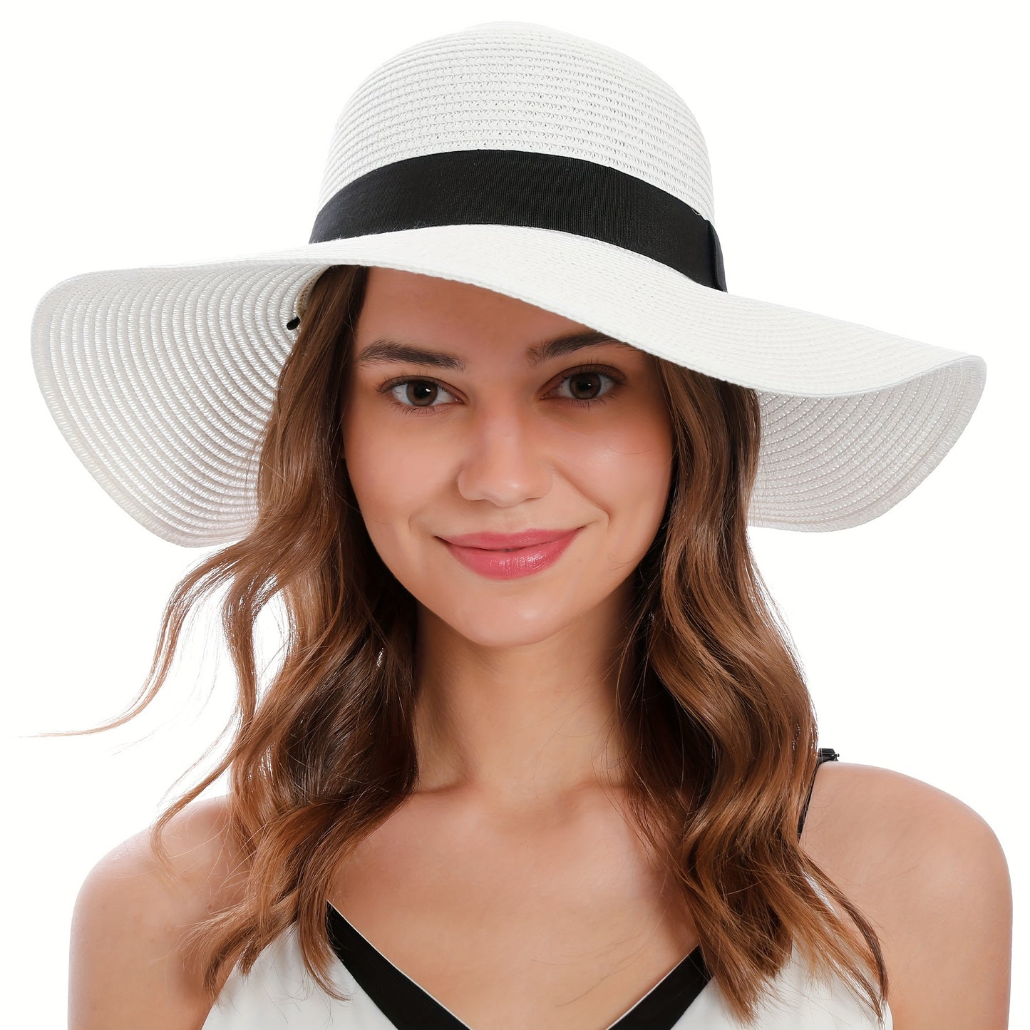 Womens Wide Brim Sun Hat With UV Protection for Beach