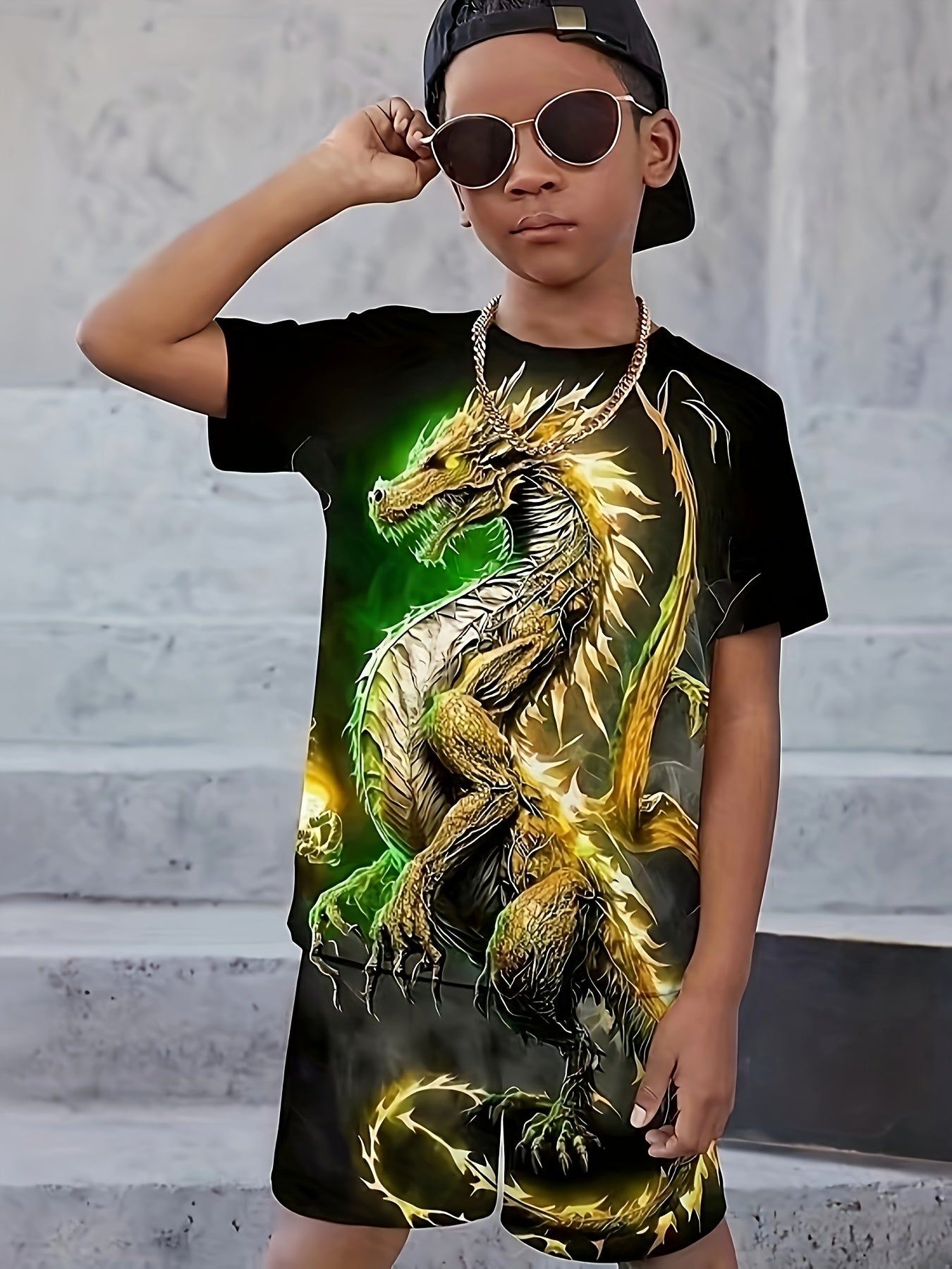 Three Sets Of Six Piece Short Sleeve Shirt And Shorts Sets For Boys Aged 4 To 14 Made Of High Quality Polyester Perfect For Outdoor Activities