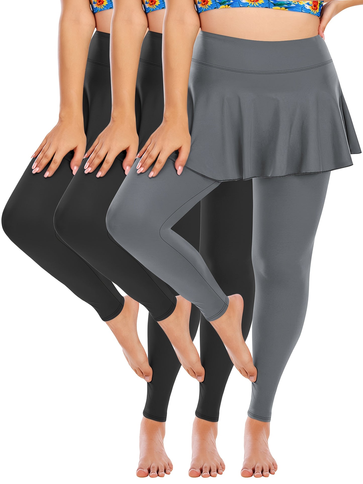 Women's Plus Size High-Waisted Tennis Skorts with Pockets