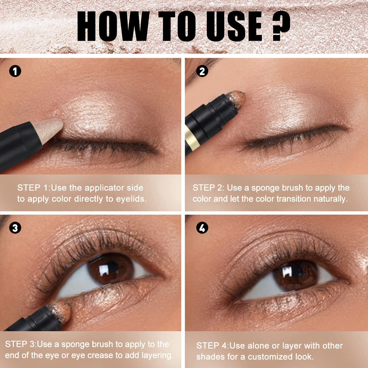 Shimmer Eyeshadow Stick Set for Stunning Eye Contouring and Highlighting