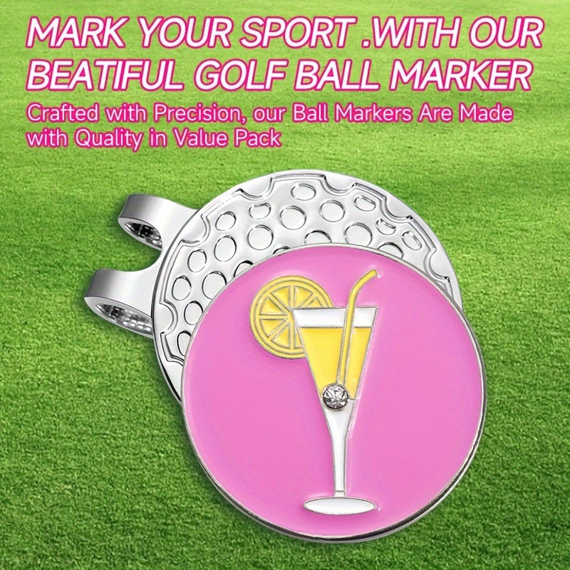 Y2K Cute Cocktail Golf Ball Marker With Magnetic Hat Clip