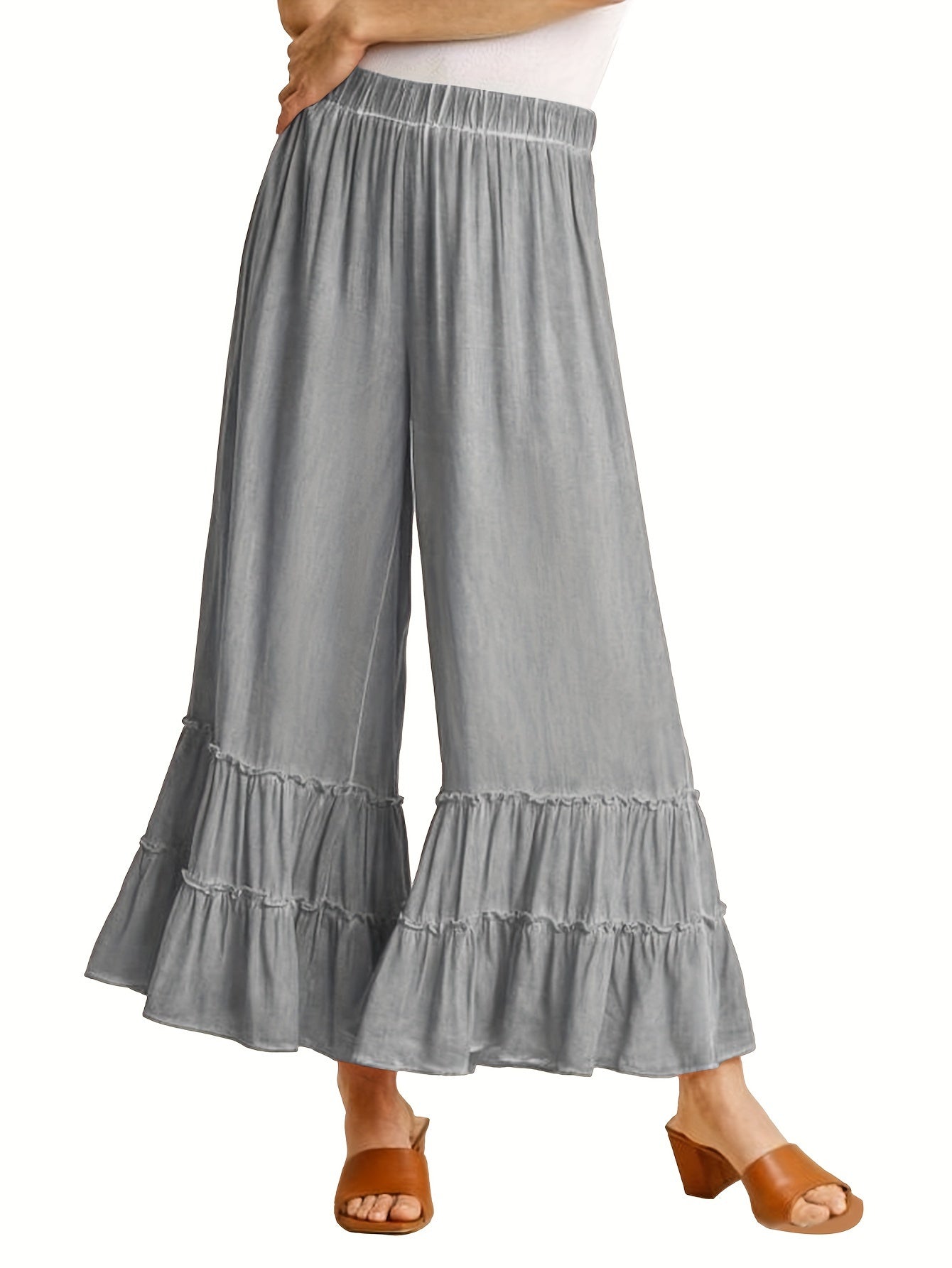 Women's High Waisted Wide Leg Palazzo Pants for Beach Style