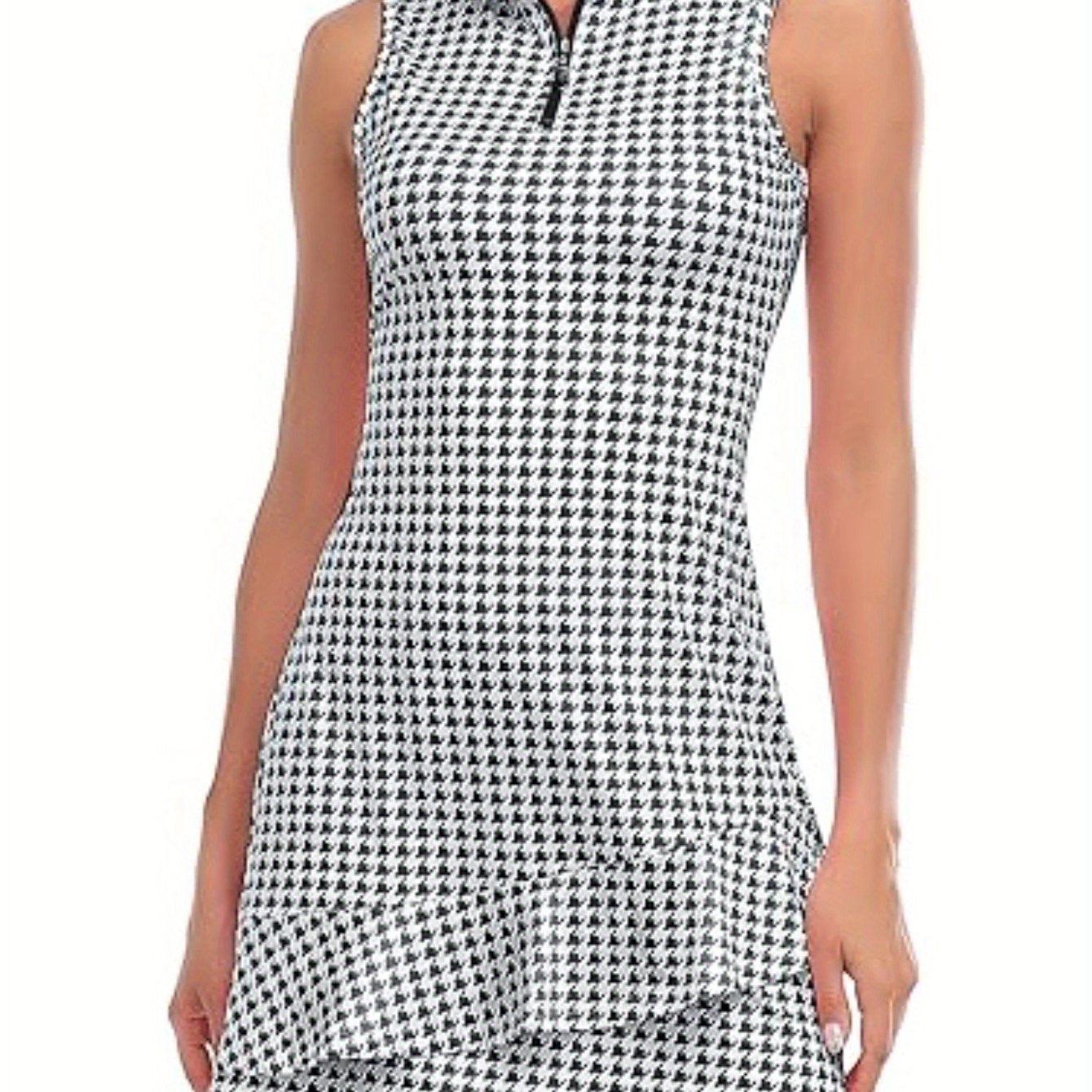 Womens Sleeveless Pleated Dress with Shorts and Pockets
