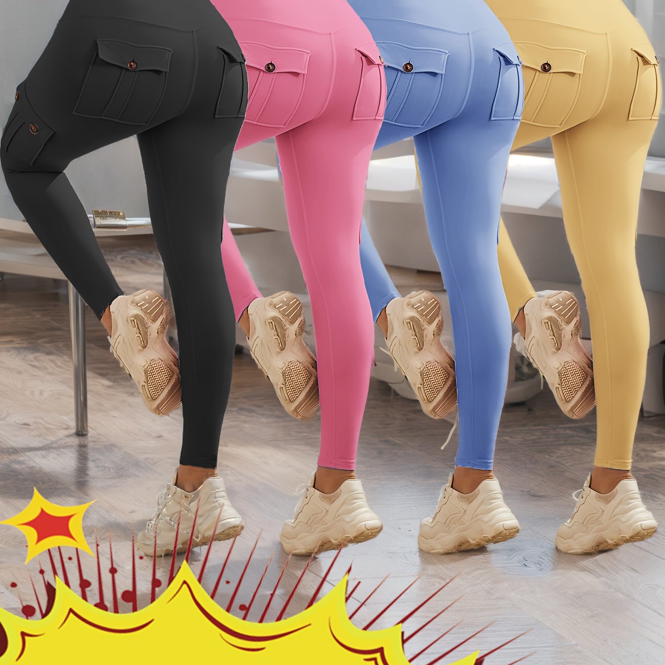 High Waist Yoga Leggings with Pockets for Workout and Running