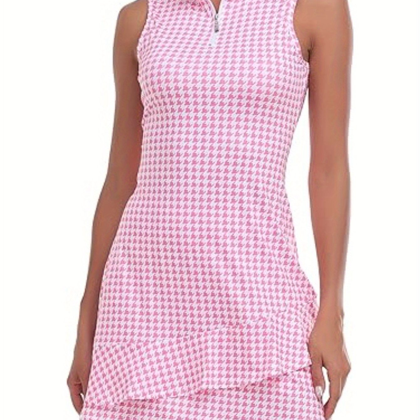 Womens Sleeveless Pleated Dress with Shorts and Pockets