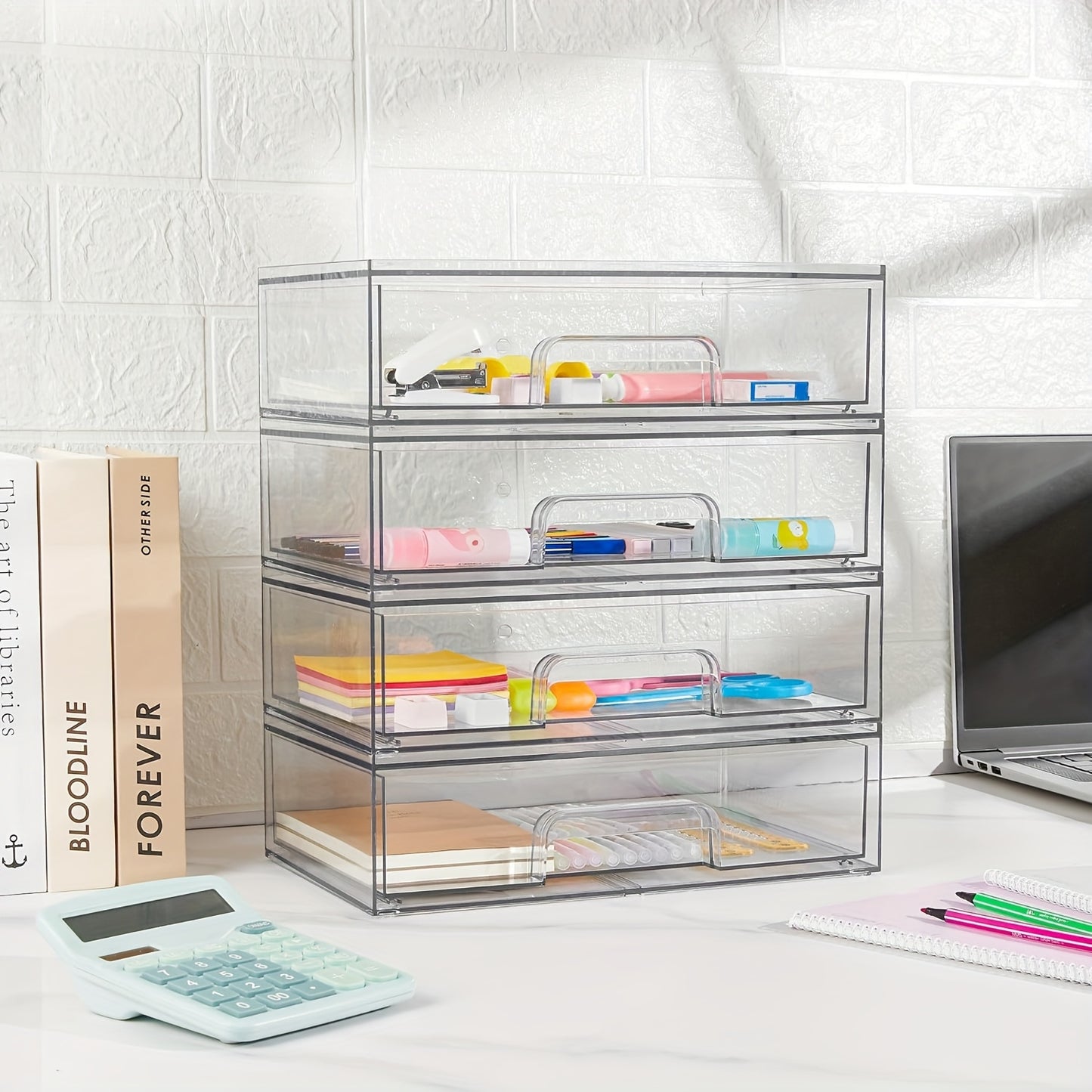Vtopmart Clear Acrylic Stackable Storage Drawers for Home Organization