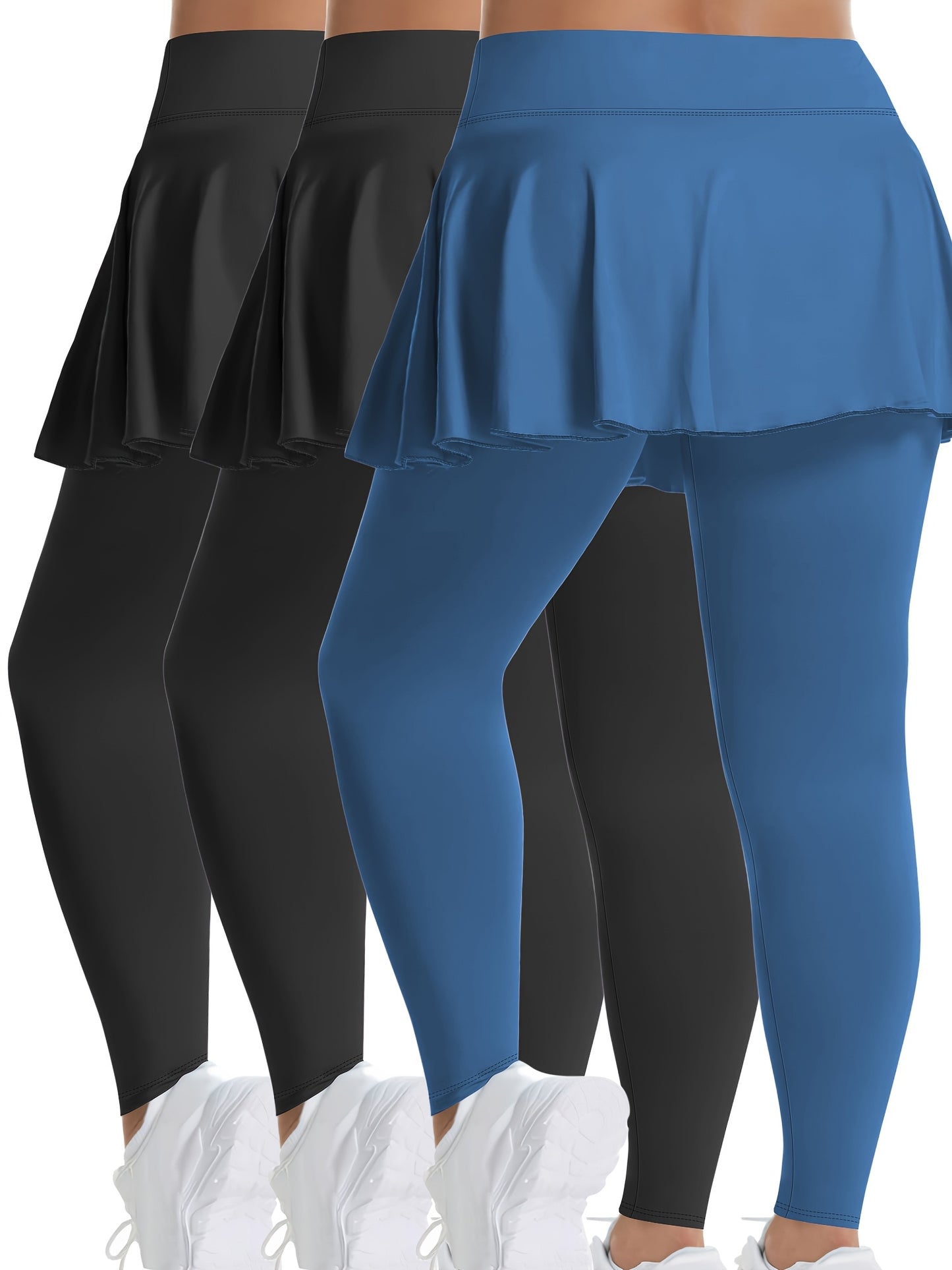 Women's Plus Size High-Waisted Tennis Skorts with Pockets