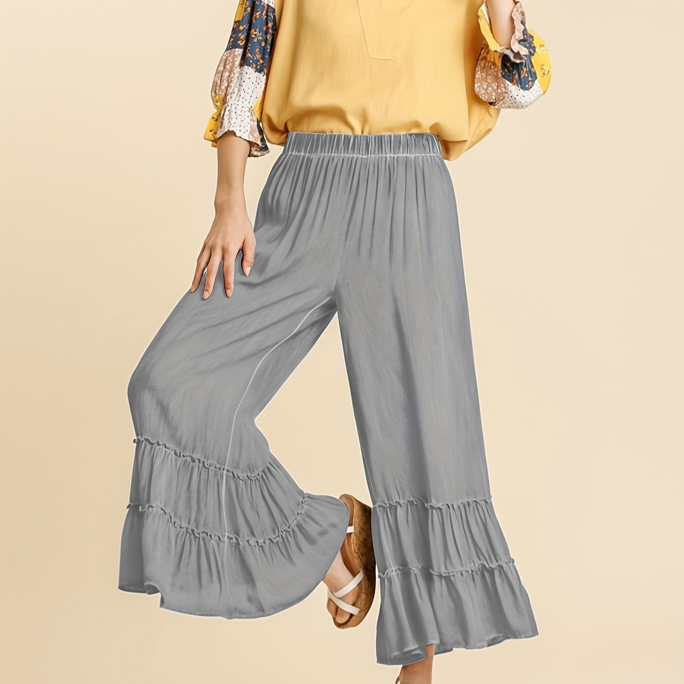 Women's High Waisted Wide Leg Palazzo Pants for Beach Style