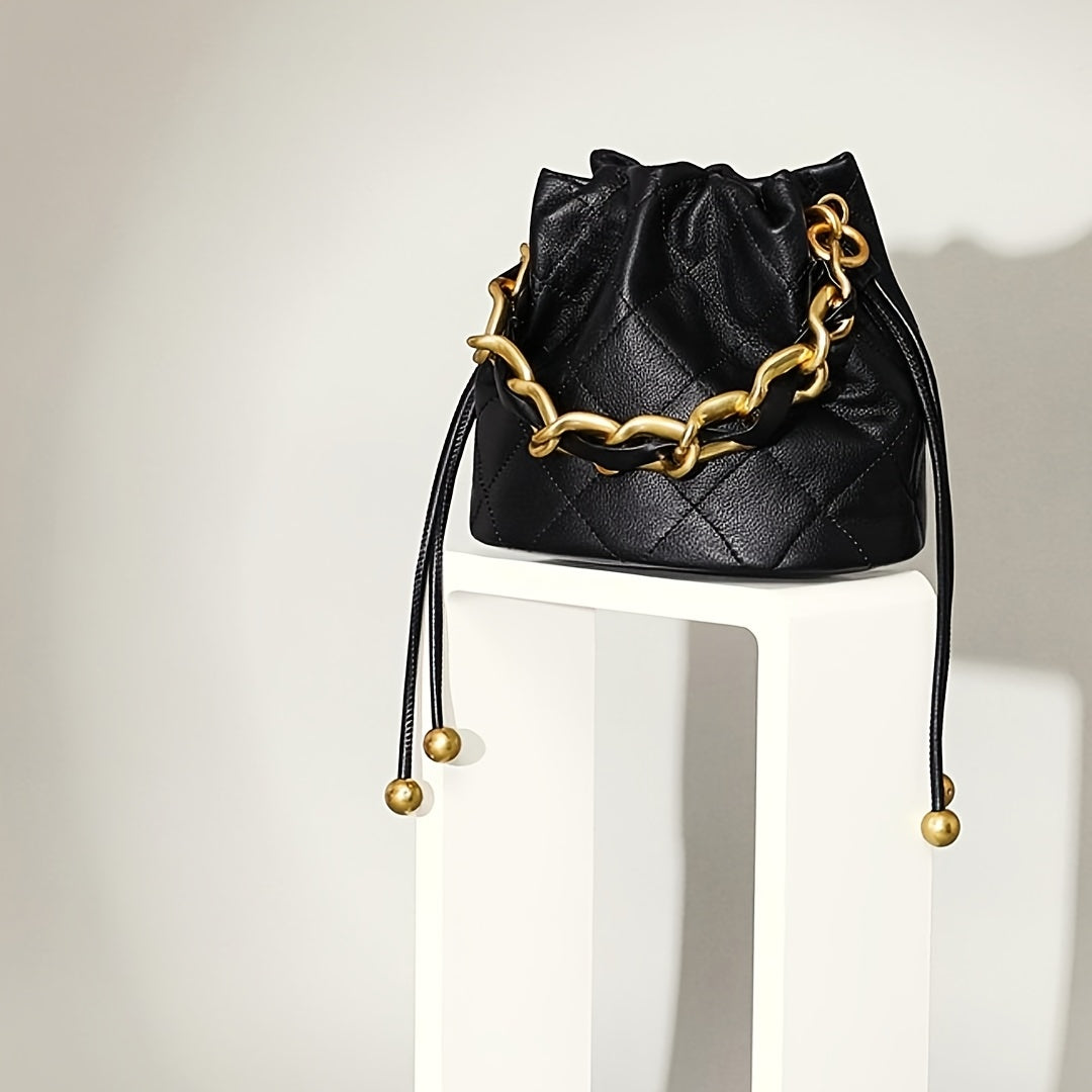 Premium Genuine Leather Bucket Bag for Stylish Women