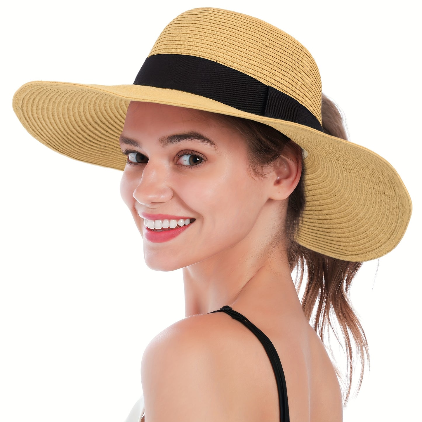 Womens Wide Brim Sun Hat With UV Protection for Beach