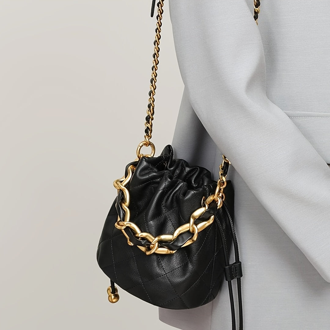 Premium Genuine Leather Bucket Bag for Stylish Women