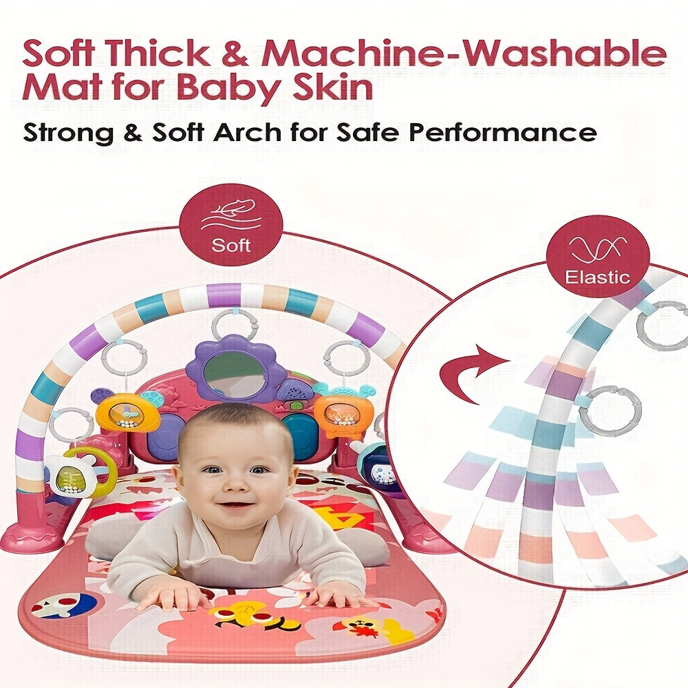 Baby Play Gym with Piano and Sensory Toys for Infants