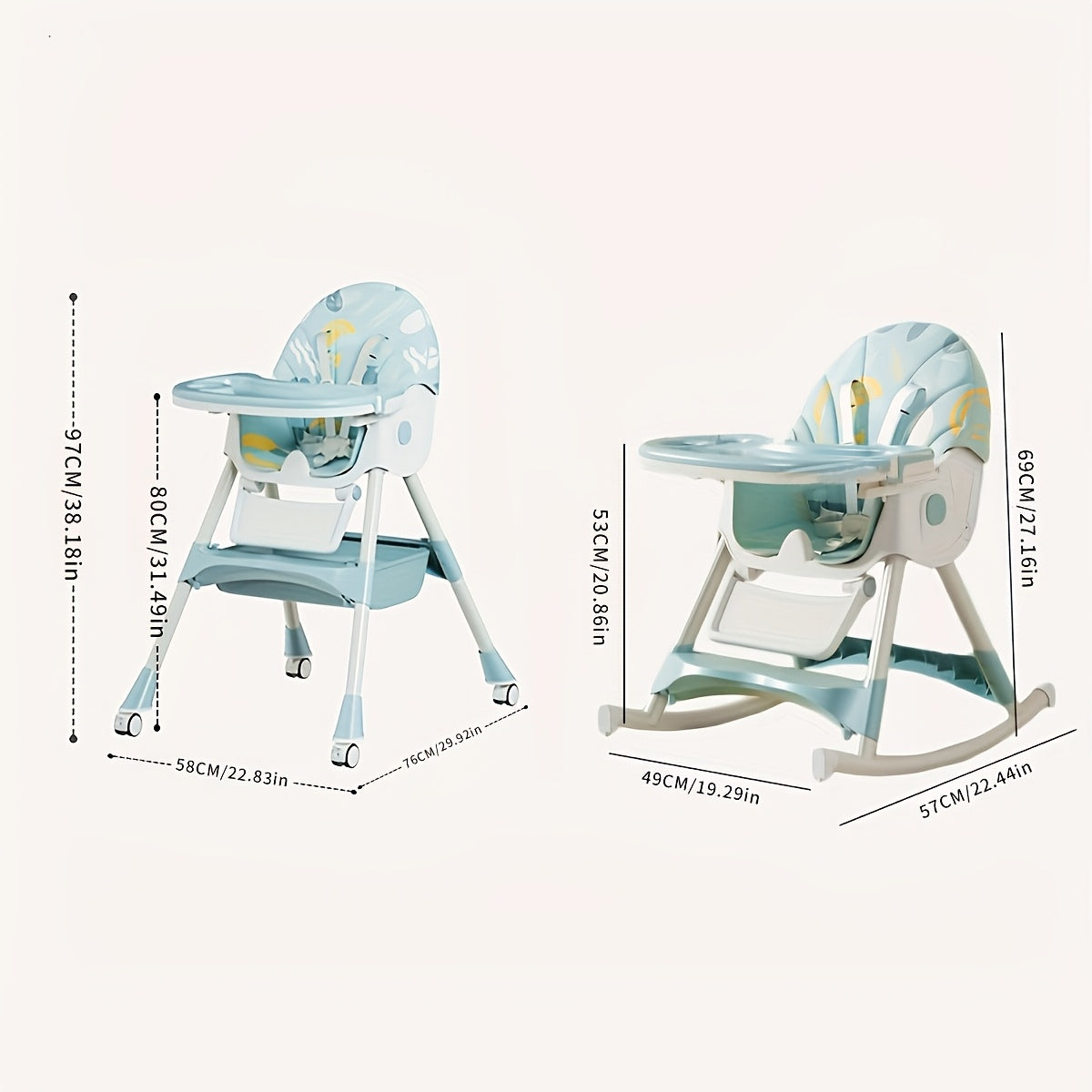 Adjustable Multi-Functional Dining Chair for Youngsters with Tray