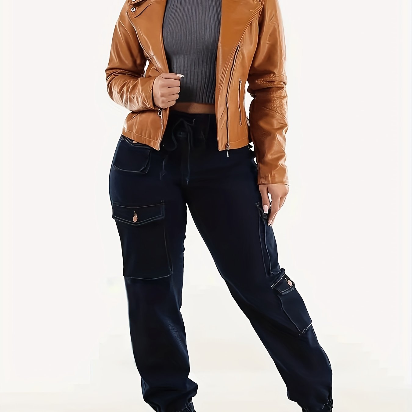 Ladies Retro Fringed Jeans with Curved Edge and Flared Style