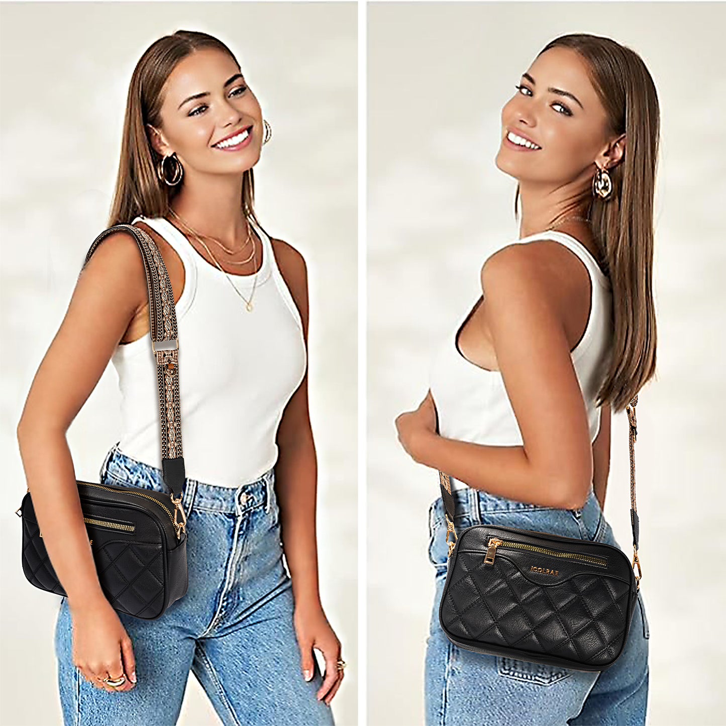Quilted Vegan Leather Crossbody Bags For Stylish Women