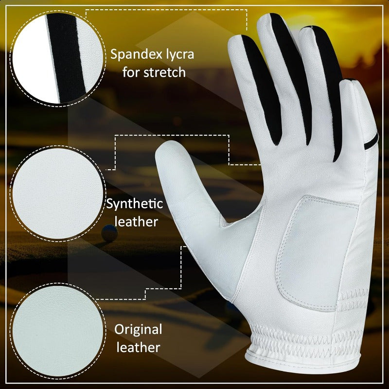 Premium All Weather Golf Gloves for Comfortable Play 2 Pack