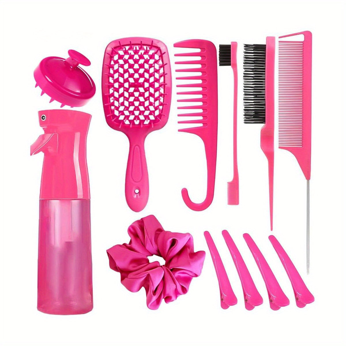 Hair Brush Set with Detangling Tools and Scalp Massager