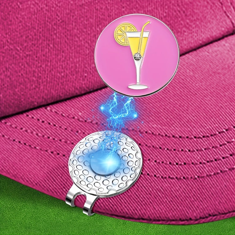 Y2K Cute Cocktail Golf Ball Marker With Magnetic Hat Clip