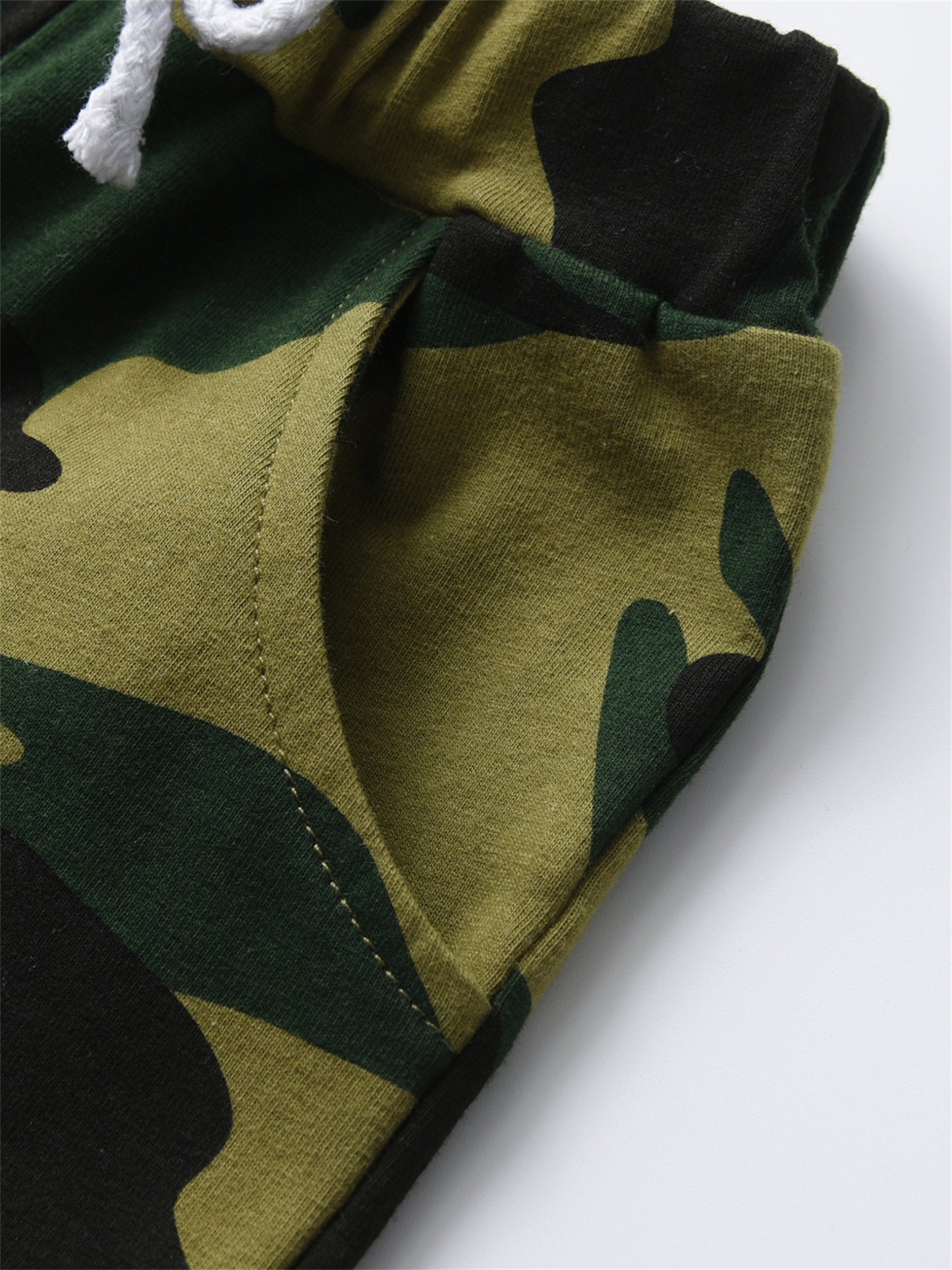 Summer Kids Boys Casual Short Sleeve Letter T Shirt And Camouflage Shorts Clothing Set For Outdoor Activities