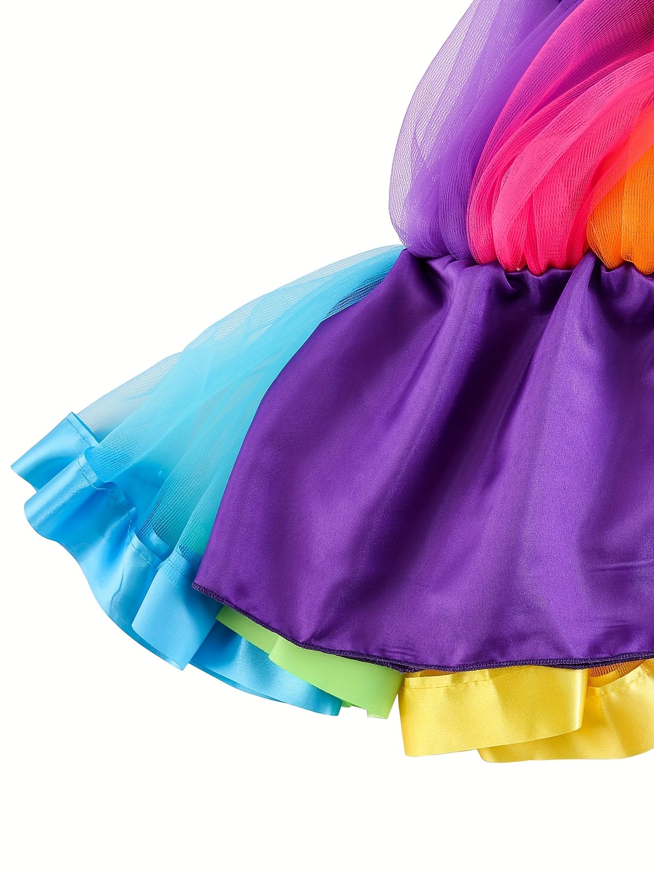 Little Princess Rainbow Tutu Set Girls White T-Shirt And Multicolor Skirt With Bow Hair Clip Cute Outfit For Toddlers And Kids