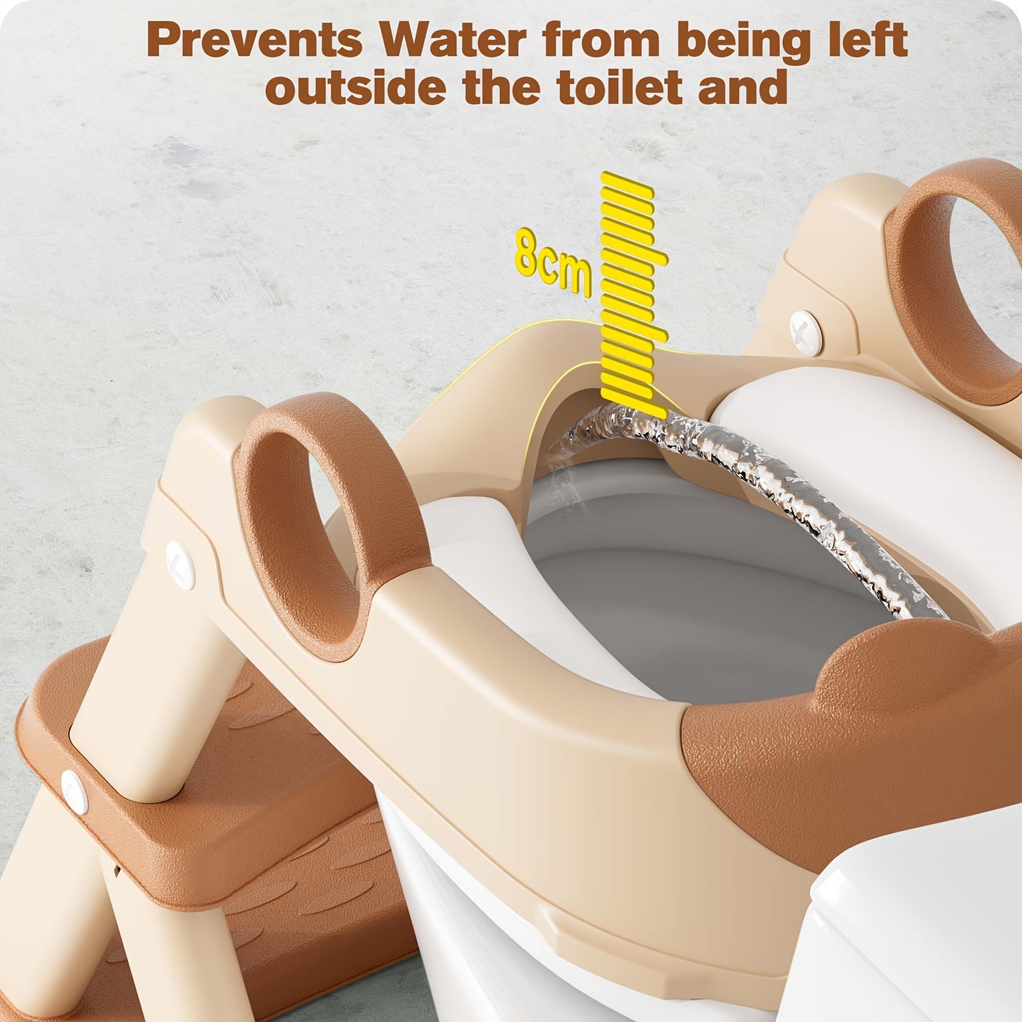 Cute Bear 2 In 1 Adjustable Height Potty Training Toilet With Splash Guard And Non Slip Pad Step Stool Foldable For Easy Storage Ideal Baby Essential Gift