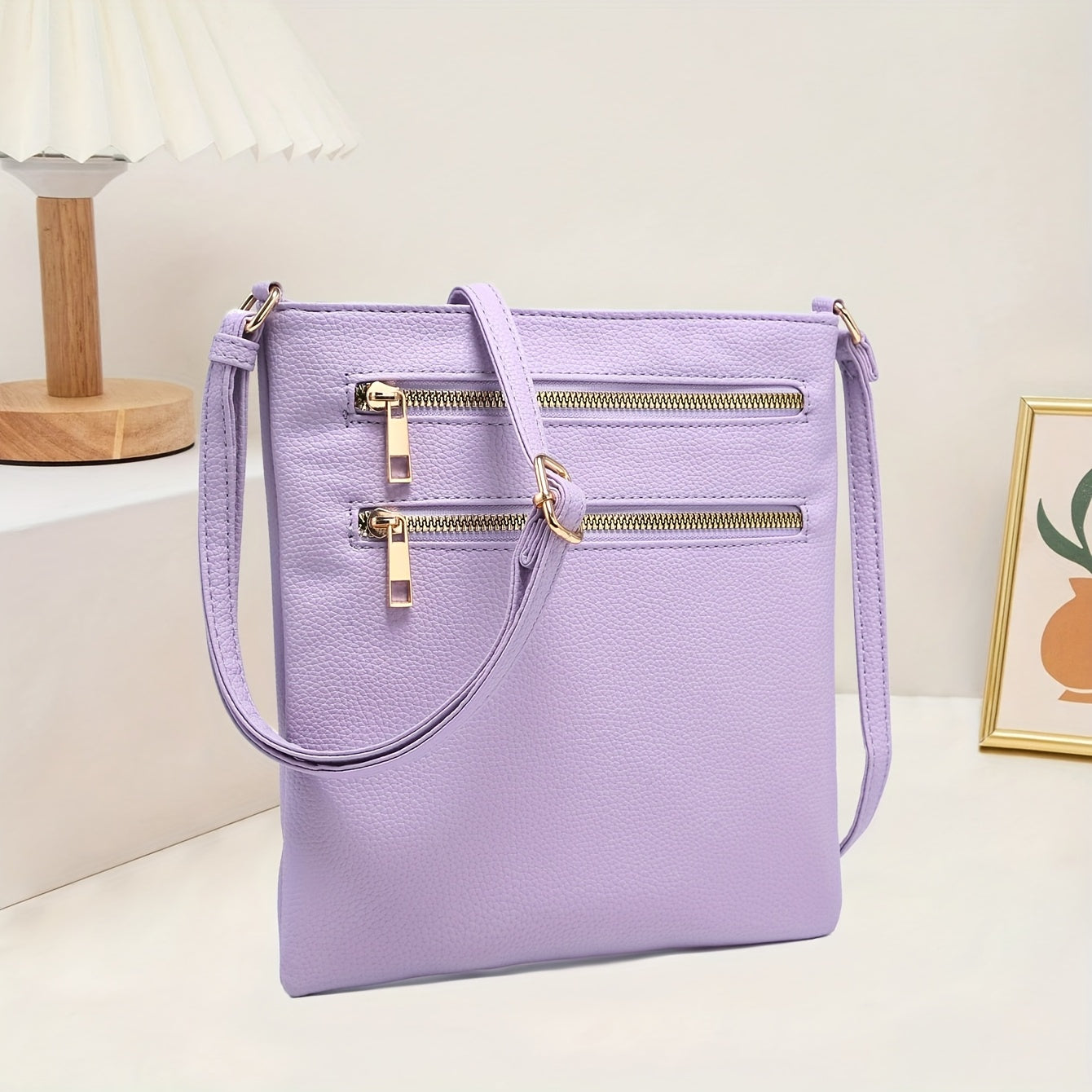 Vintage Casual Multi-Zipper Pocket Crossbody Bag for Women