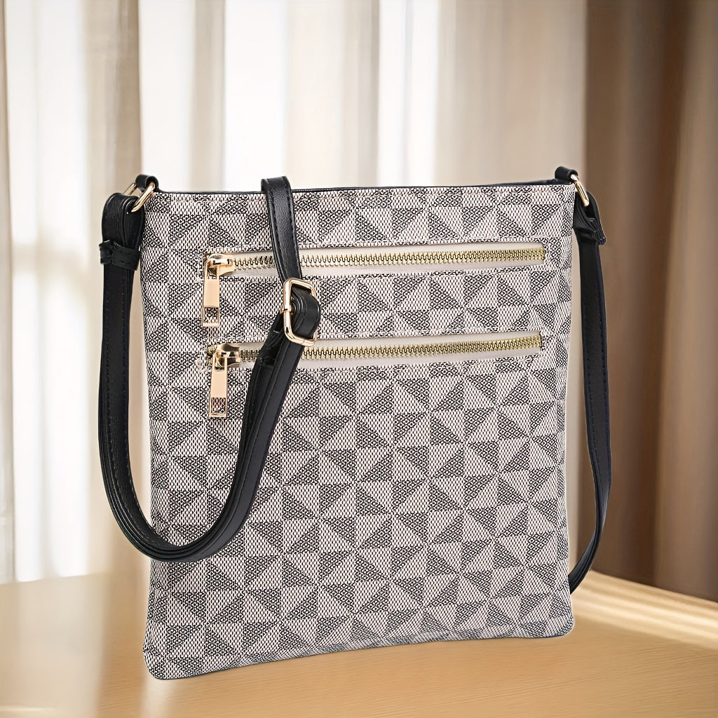 Vintage Casual Multi-Zipper Pocket Crossbody Bag for Women