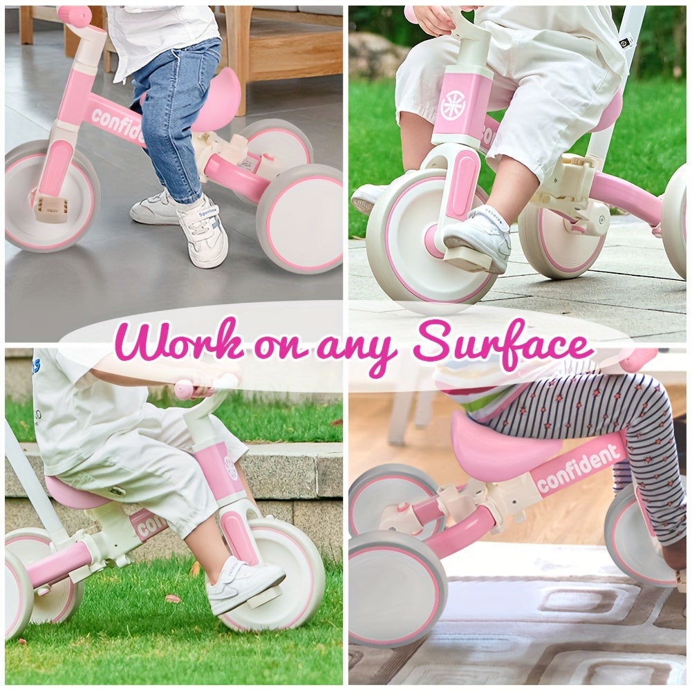 Convertible Toddler Tricycle with Removable Pedal and Adjustable Features