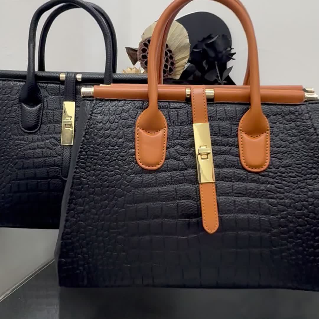 Elegant Crocodile Embossed Handbag for Work and Daily Use