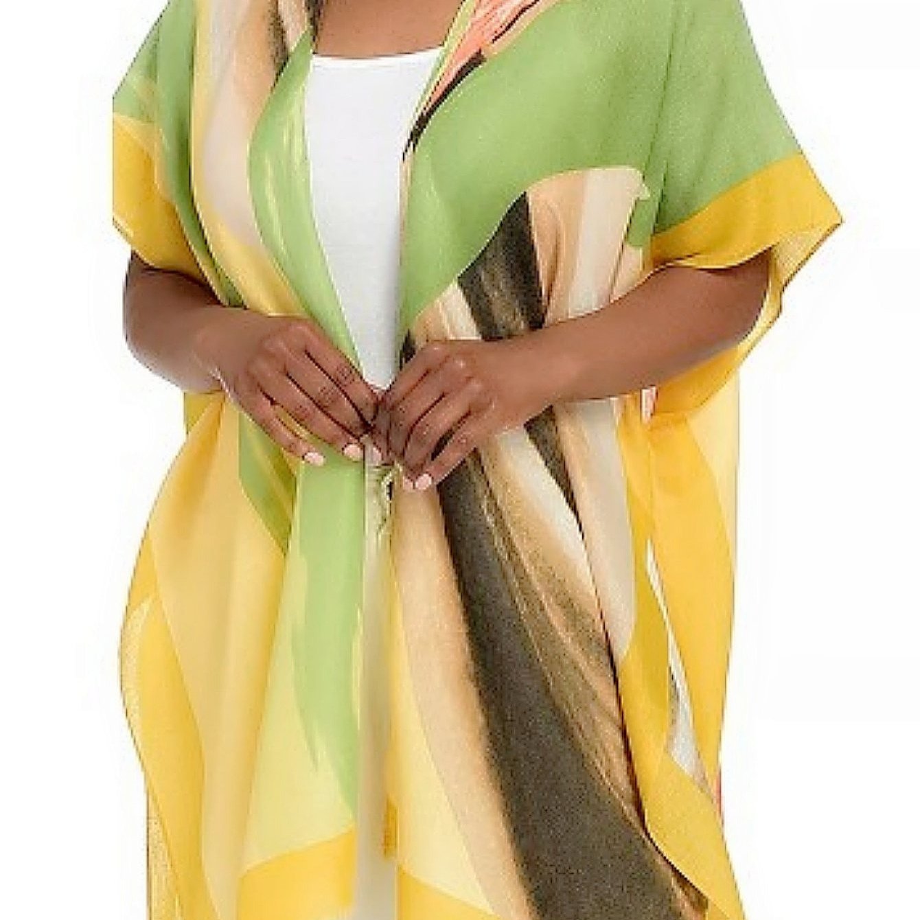 Romantic Abstract Watercolor Print Kimono for Versatile Styling